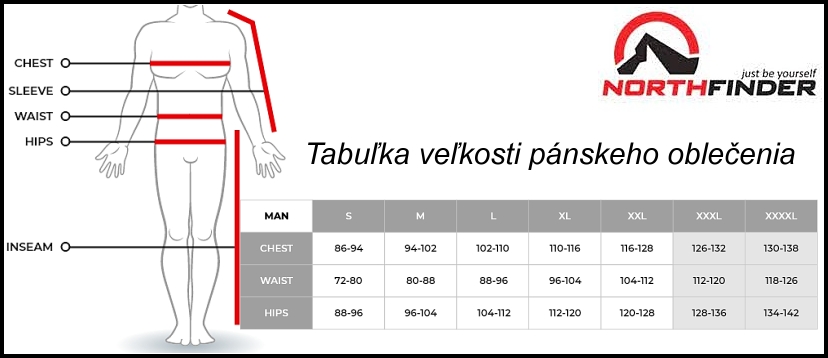 tabulka oblecena northfinder panske